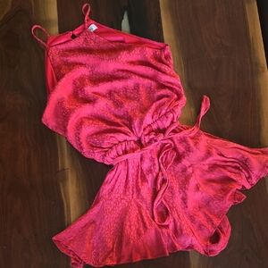 She + Sky Bright Pink Romper